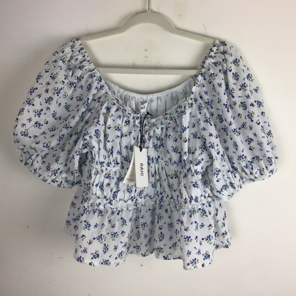 Anthropologie Rahi puffed sleeve blouse size large. NWT